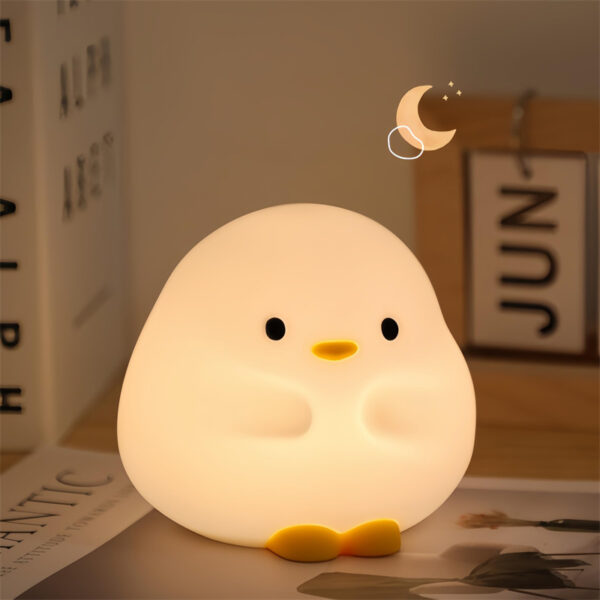 Cute Duck LED Night Lamp Cartoon Silicone USB Rechargeable Sleeping Light Touch Sensor Timing Bedroom Bedside Lamp For Kid Gift Home Décor - Image 4