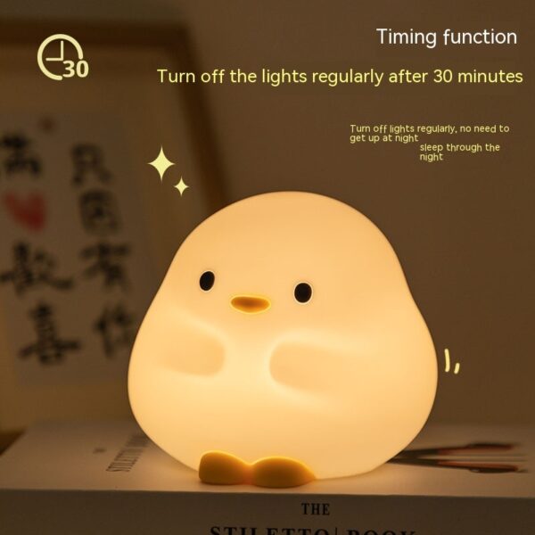 Cute Duck LED Night Lamp Cartoon Silicone USB Rechargeable Sleeping Light Touch Sensor Timing Bedroom Bedside Lamp For Kid Gift Home Décor - Image 9