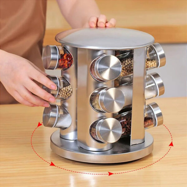 12 Pots Tempered Glass Door With Swivel Holder - Image 7