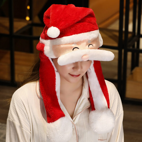 Novel Movable Christmas Cute Santa Claus Snowman Elk Hat - Image 7