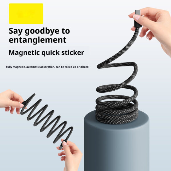 Magnetic Mobile Phone Tablet Fast Charge Storage Data Cable - Image 2