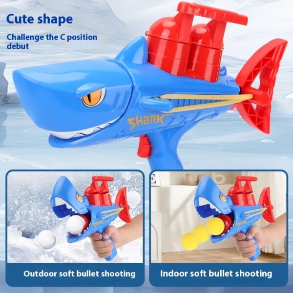 Children's Shark Snowball Gun Snow Outdoor Toys - Image 9